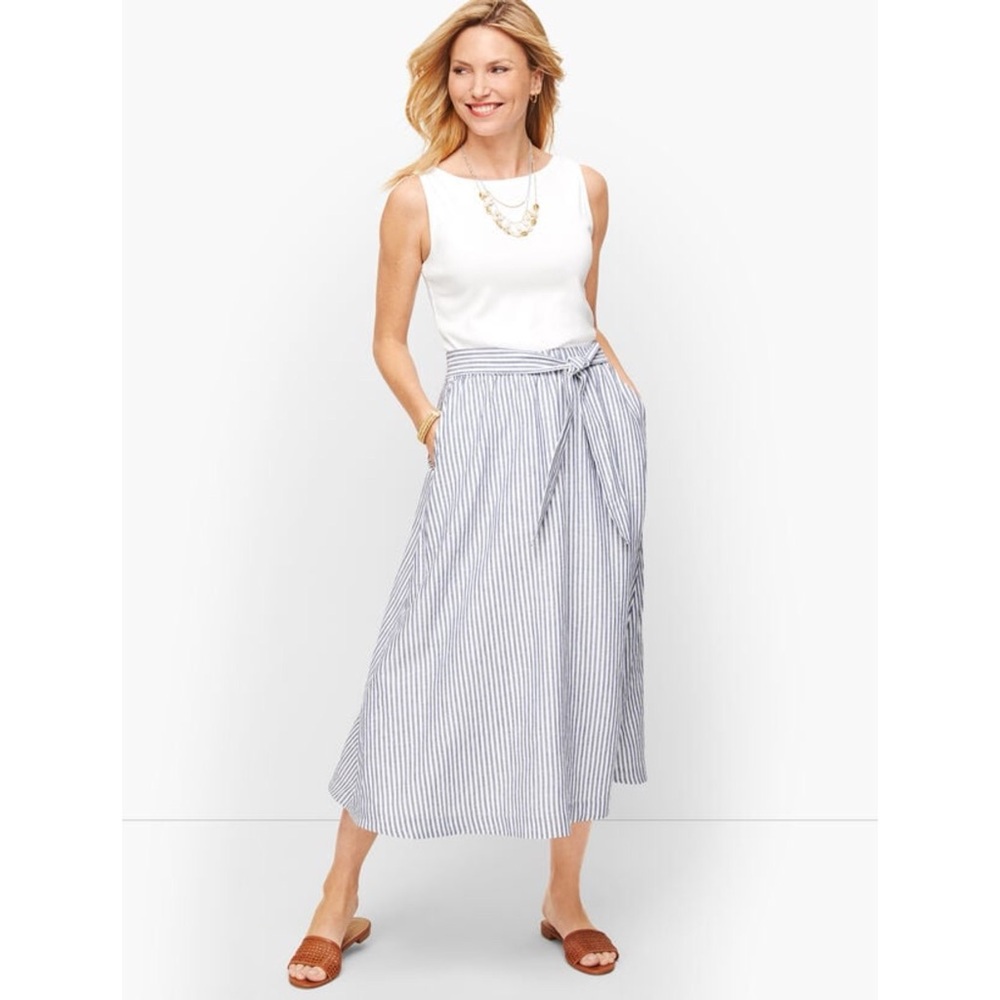 Talbots Candy Stripe Midi Skirt - Size Large